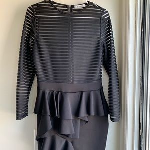 Black long sleeve sheer top dress